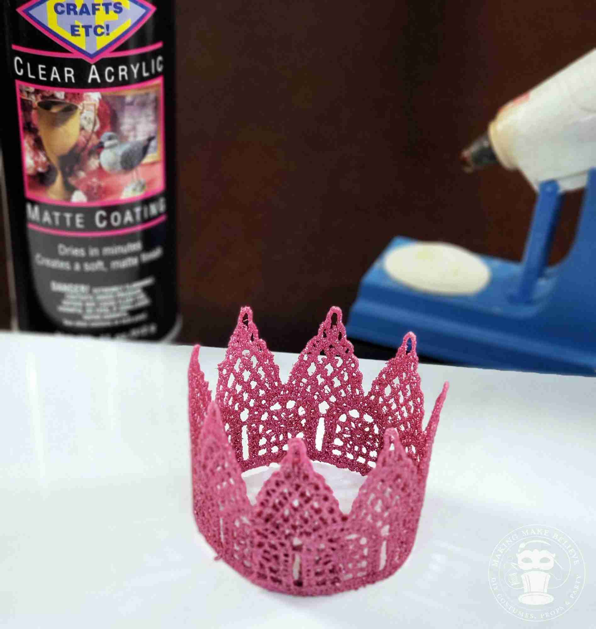 Clear coat and hot glue