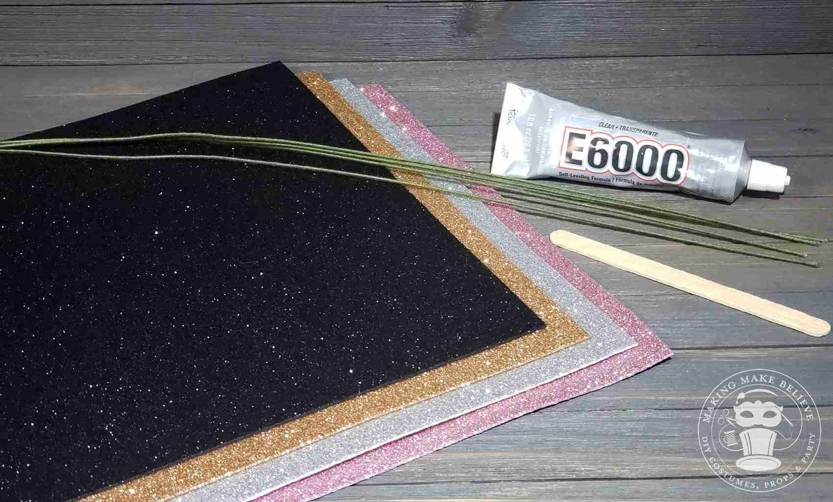 Supplies and tools to make Skull Floral Picks