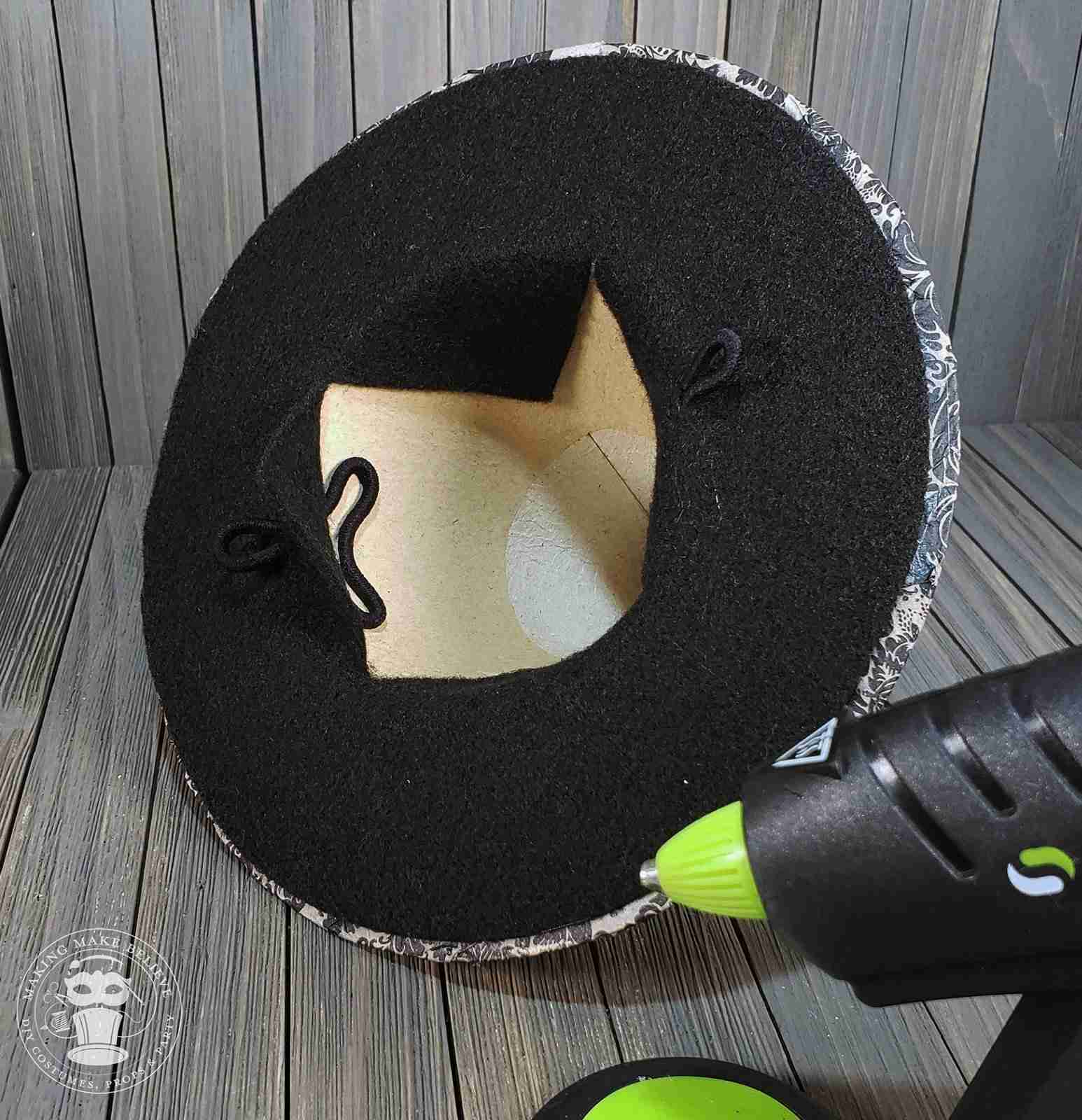 Secure hair band with hot glue