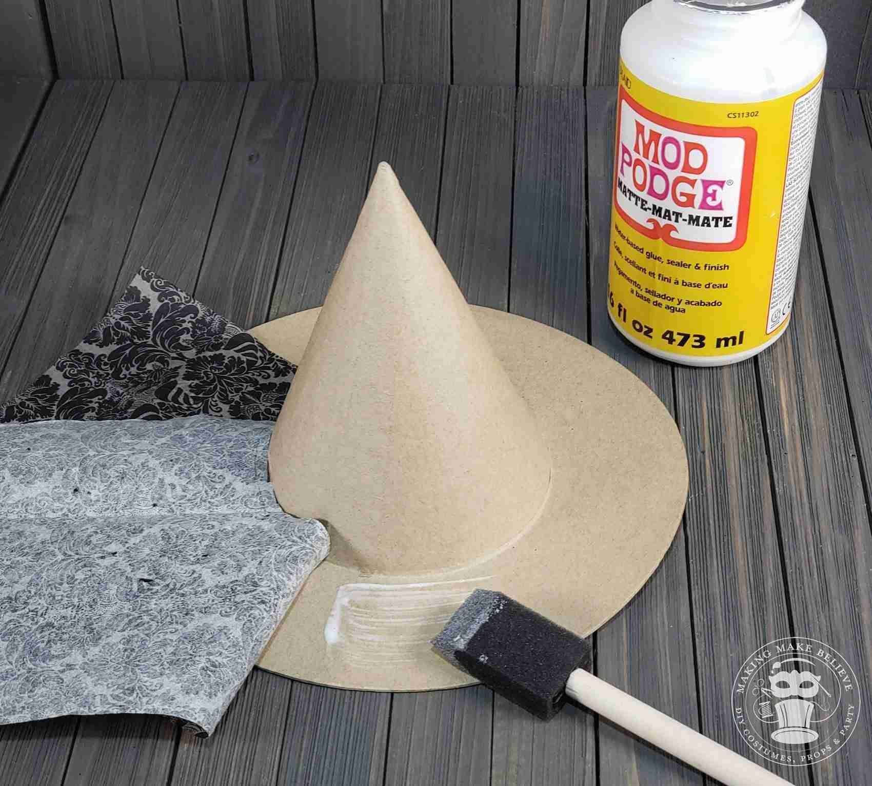 Attach napkin with Mod Podge