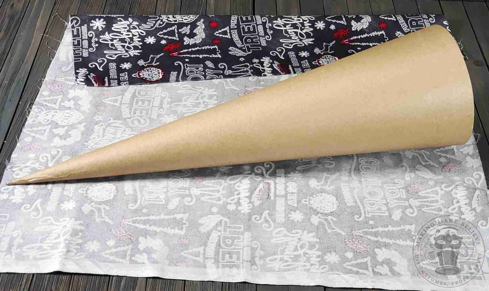 Paper Cone & Fabric for DIY Tabletop Christmas Trees
