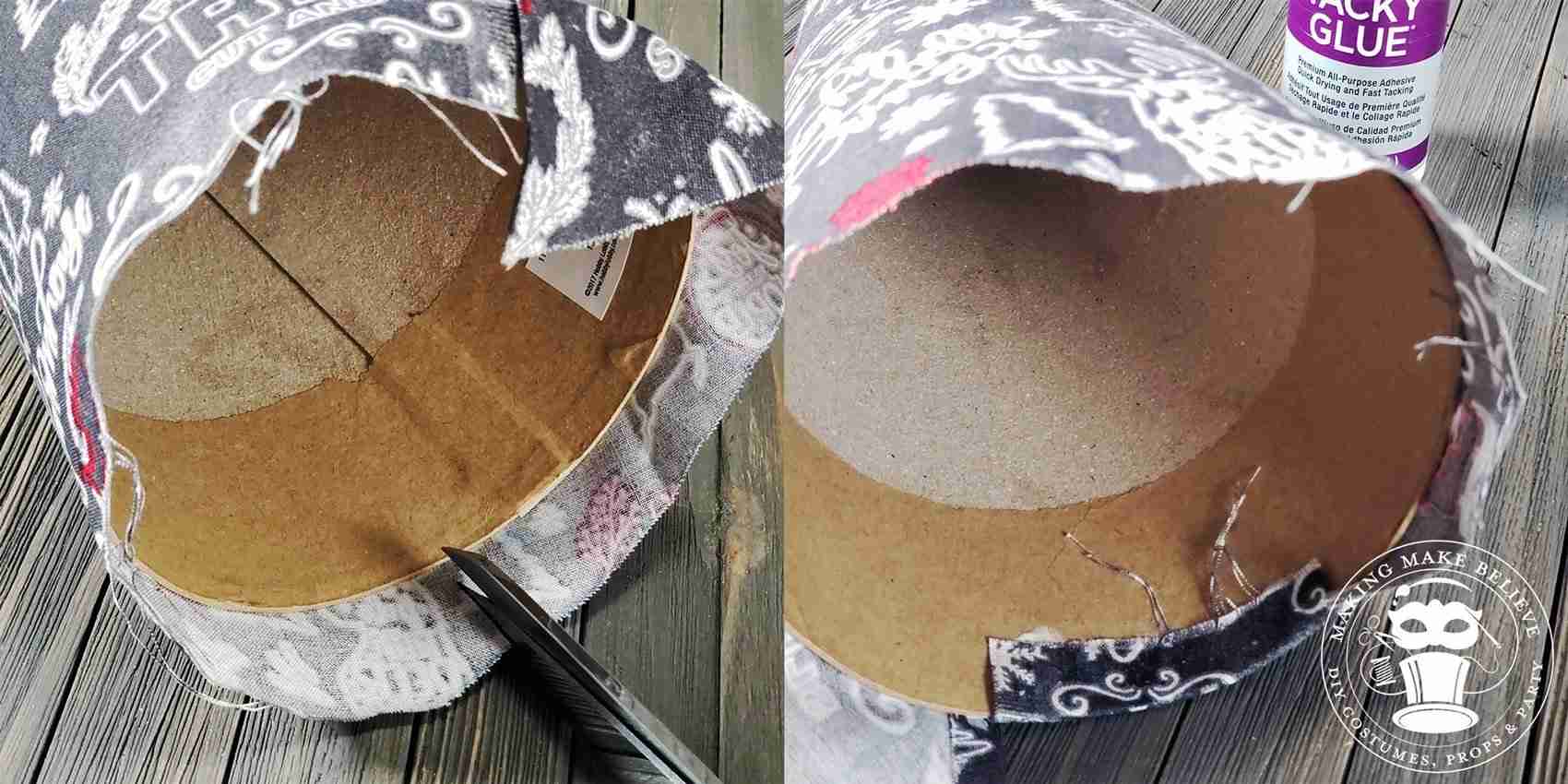 Turn Bottom Edge of Fabric To Inside of Cone