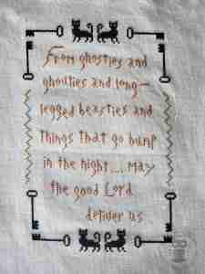 A Halloween Prayer Sampler Halloween Cross Stitch