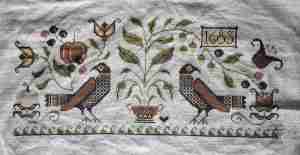 Autumn Fraktur Cross Stitch