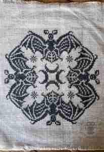 Circle Of Bats Halloween Cross Stitch