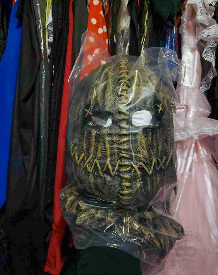 Scarecrow mask tucked safely inside the Costume Closet