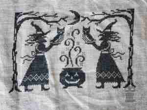 Starry Witch Halloween Cross Stitch