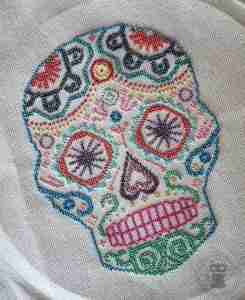 Sugar Skull In Color Halloween Cross Stitch