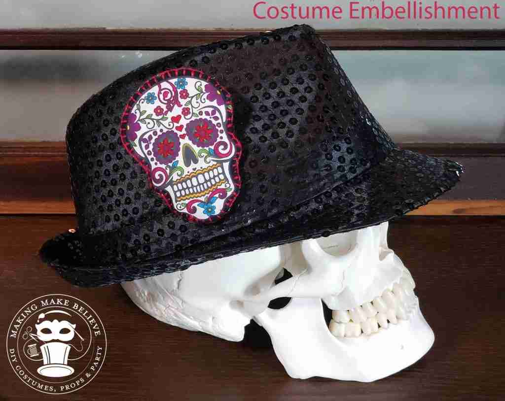 Halloween Fabric Hack Sugar Skull Costume Embellishment