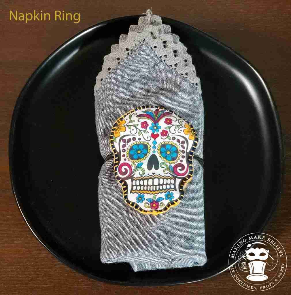 Halloween Fabric Hack Sugar Skull Napkin Ring