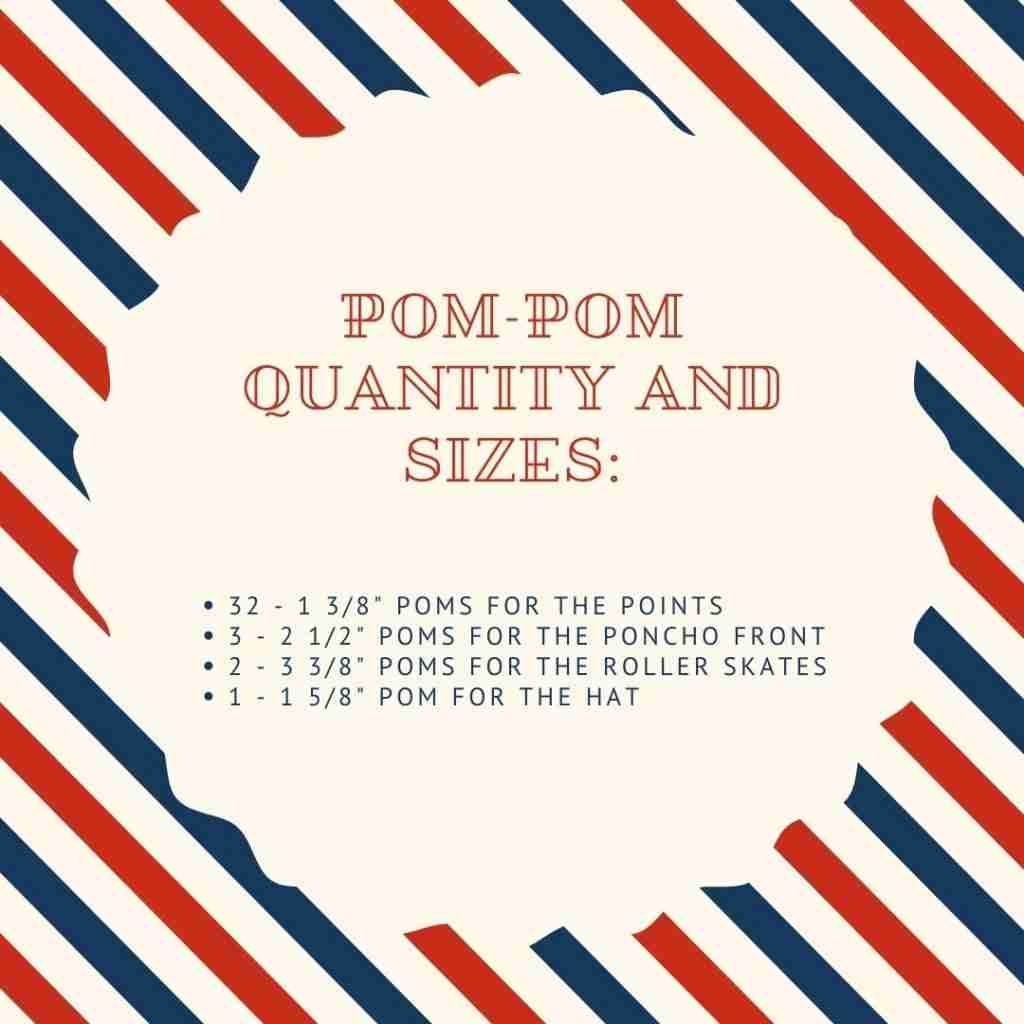 Patriotic Pom Pom Size Info