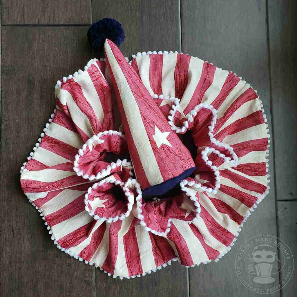 Reversible Ruffle Clown Collar & Hat