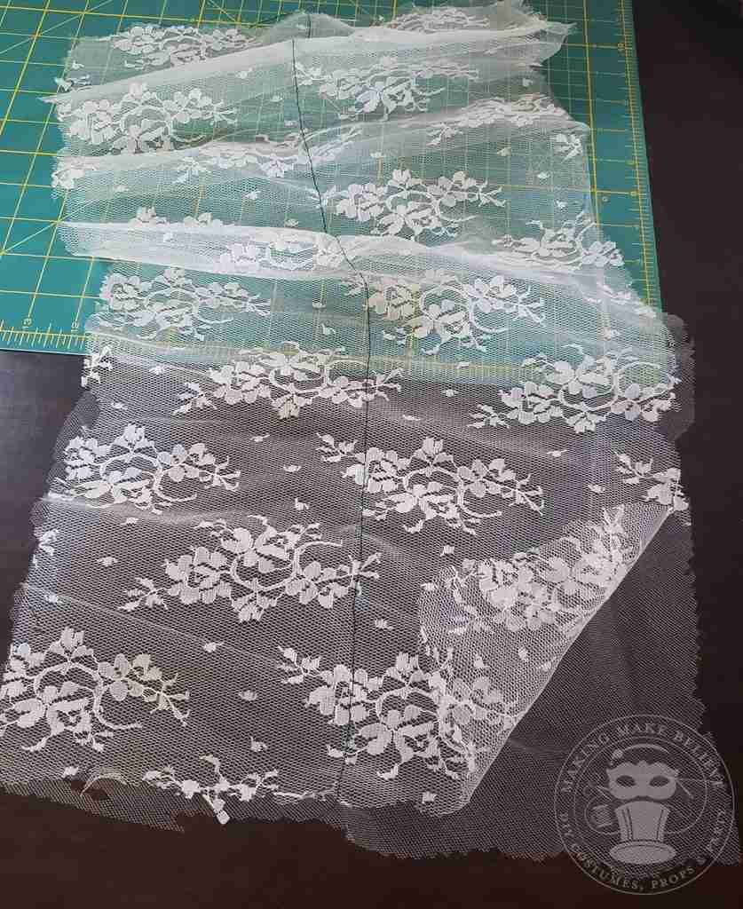 Cut Distress and Baste Lace with Tulle