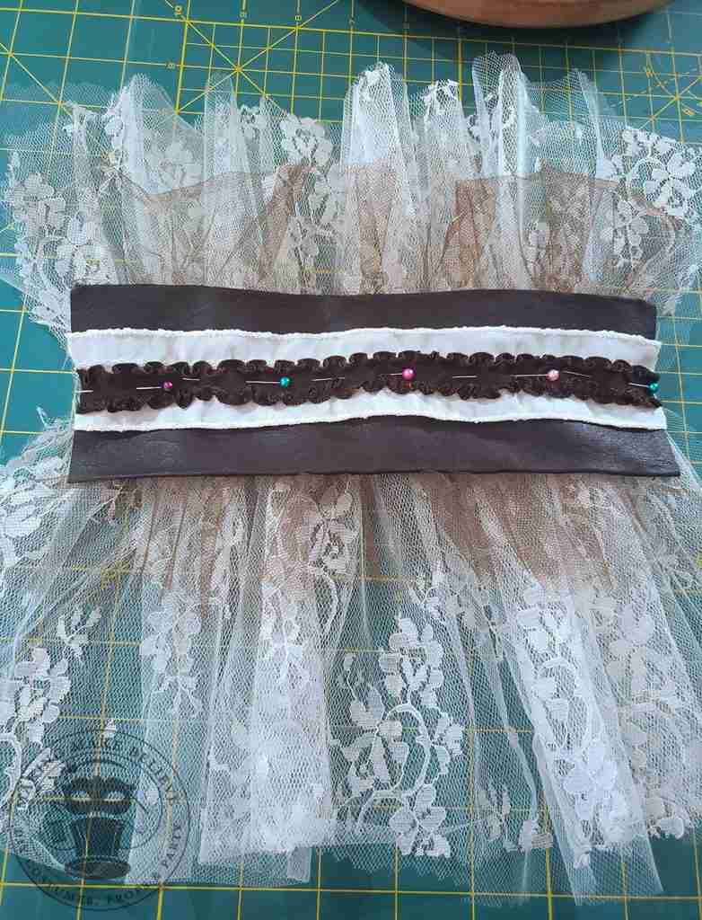 Stitch Stack of Lace Tulle Bracer and Trims