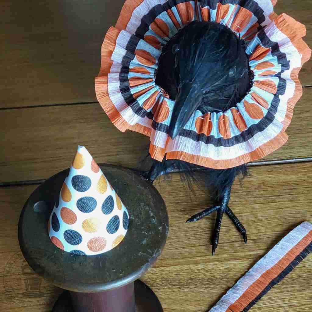 Halloween Crow with Vintage Style Hat