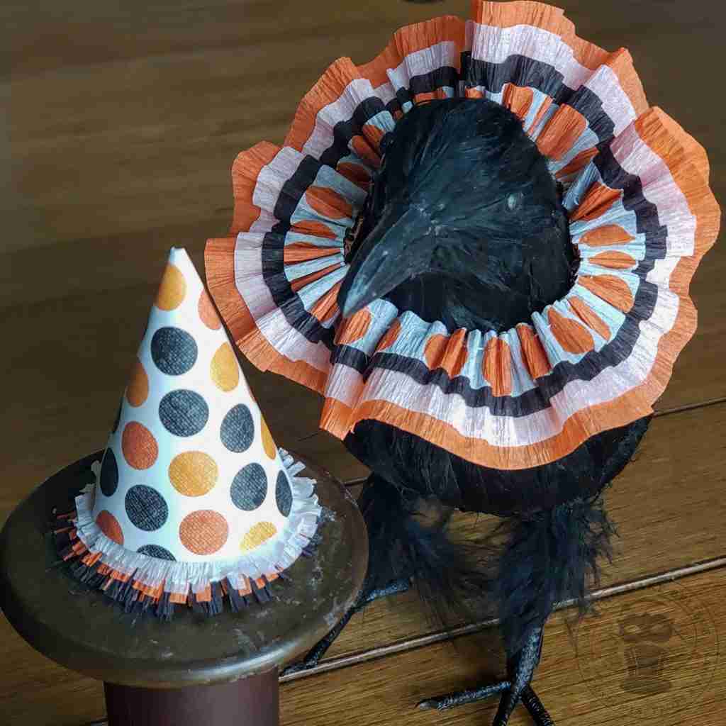 Halloween Crow with Vintage Style Hat