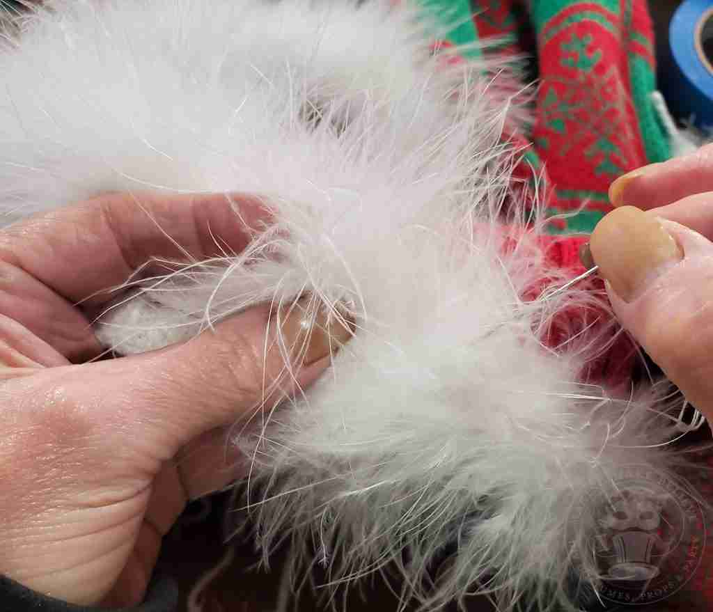 Ugly Christmas Sweater Hack - Add Marabou Boa Trim