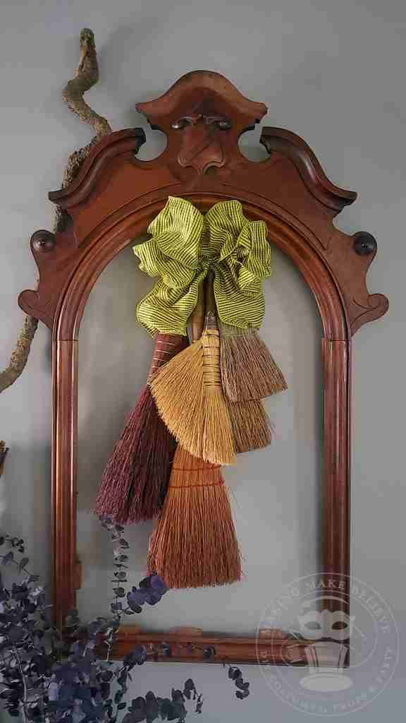 Witchy broom wreath
