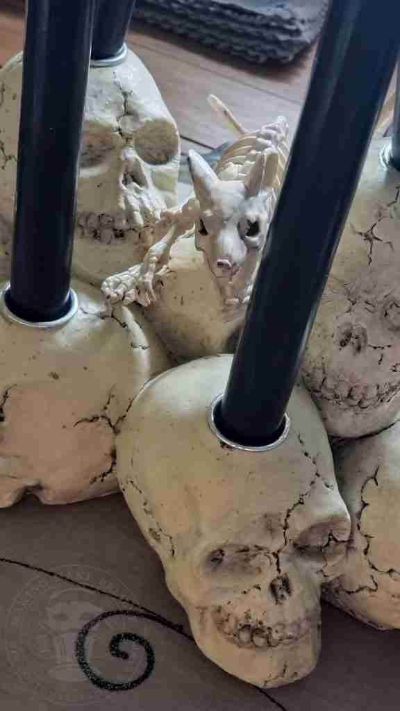 Rats and skull candelabra tablescape