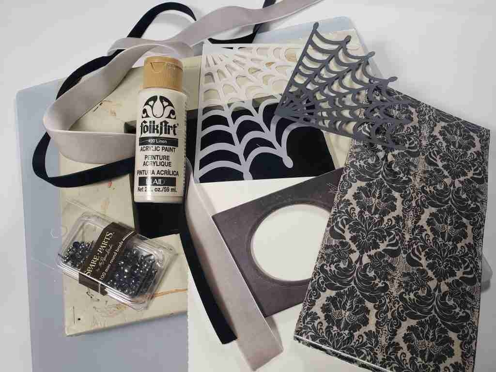 Supplies for DIY Halloween Decor Quote Frame