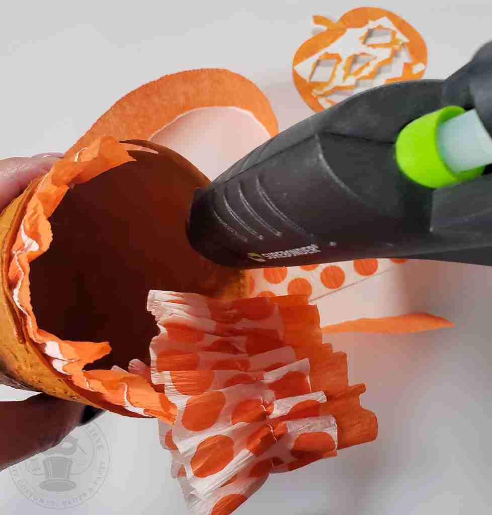 Glue Crepe Paper Along Inner Edge