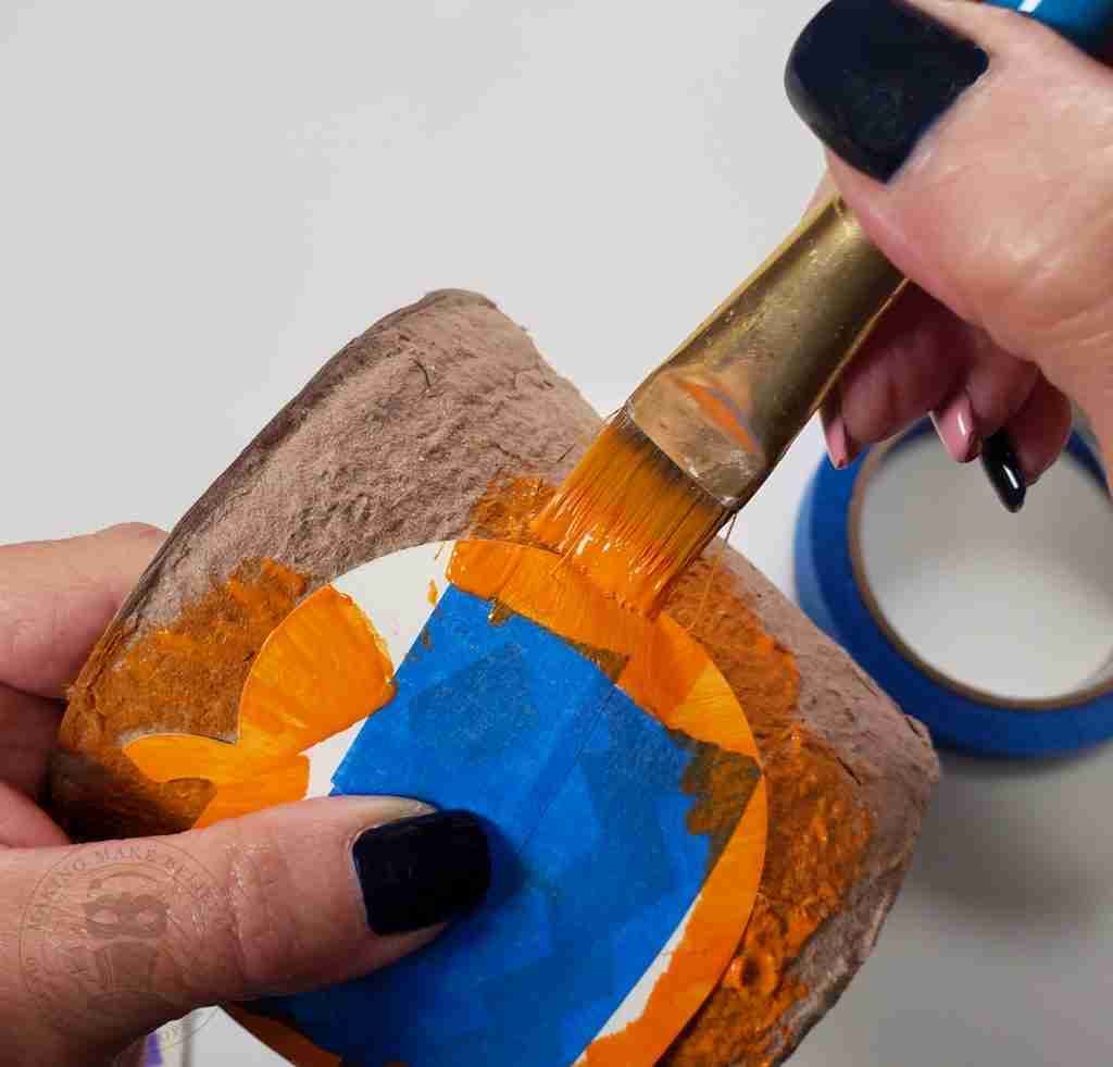 Paint from Stencil Outward onto Pot