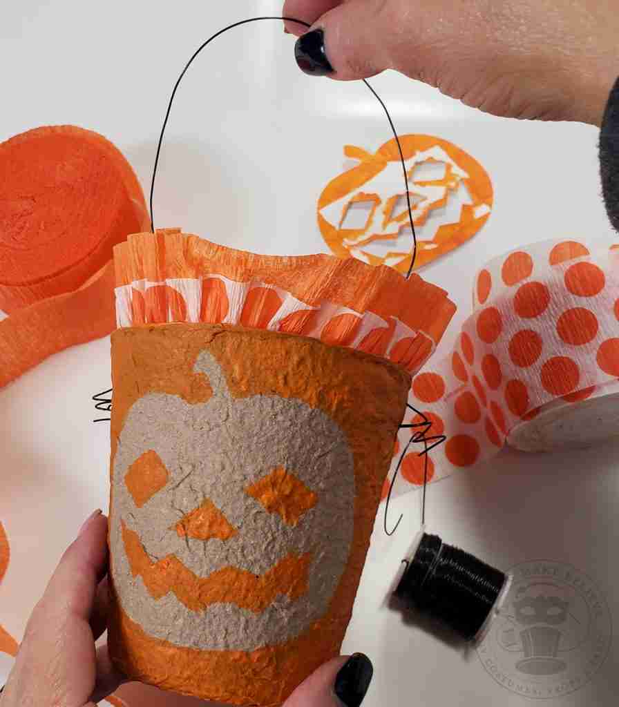 Pumpkin Peat Pot with Wire Handle