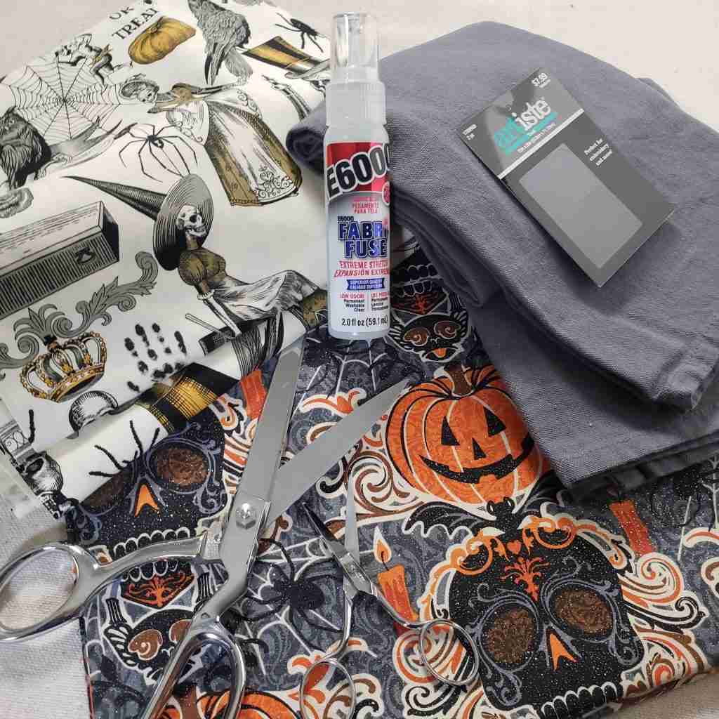 Supplies For Haunted Halloween Tea Towels
