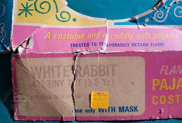 Vintage Collegeville Bunny Costume Box with Price Tag