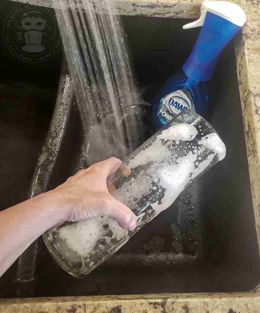 Wash Upcycled Vase with Soap and Water