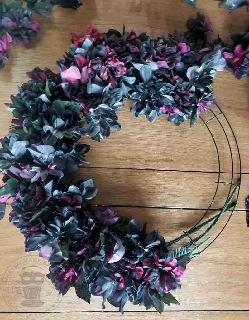 Continue Adding Floral Bunches To Wreath Form