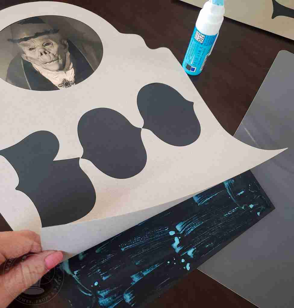 Add Glue To Back of Tombstone Epitaph In Sections