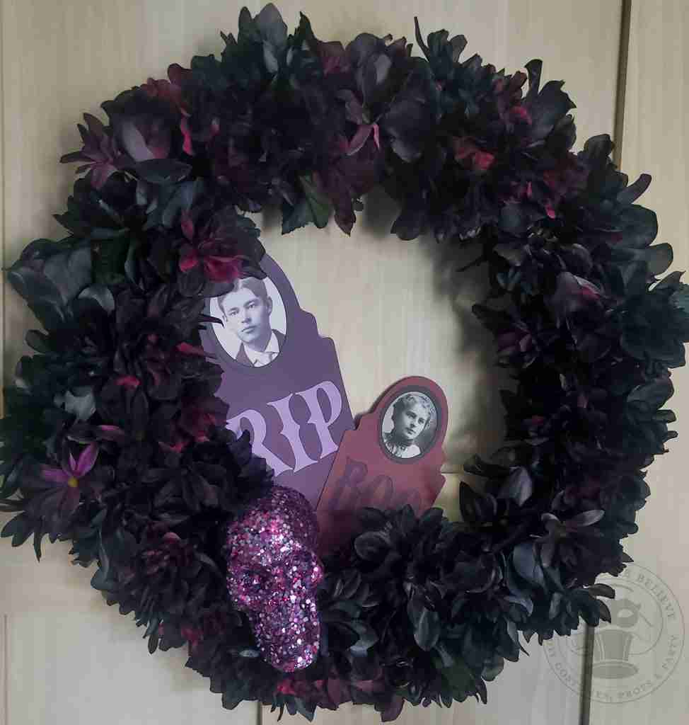Tombstone Portrait Wreath & Bedazzled Braincage Using Top 10Craft Glitter Tips