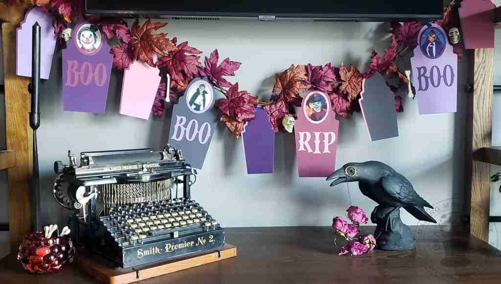 Halloween Photo Banner with Tombstone Accents Skull & Bones