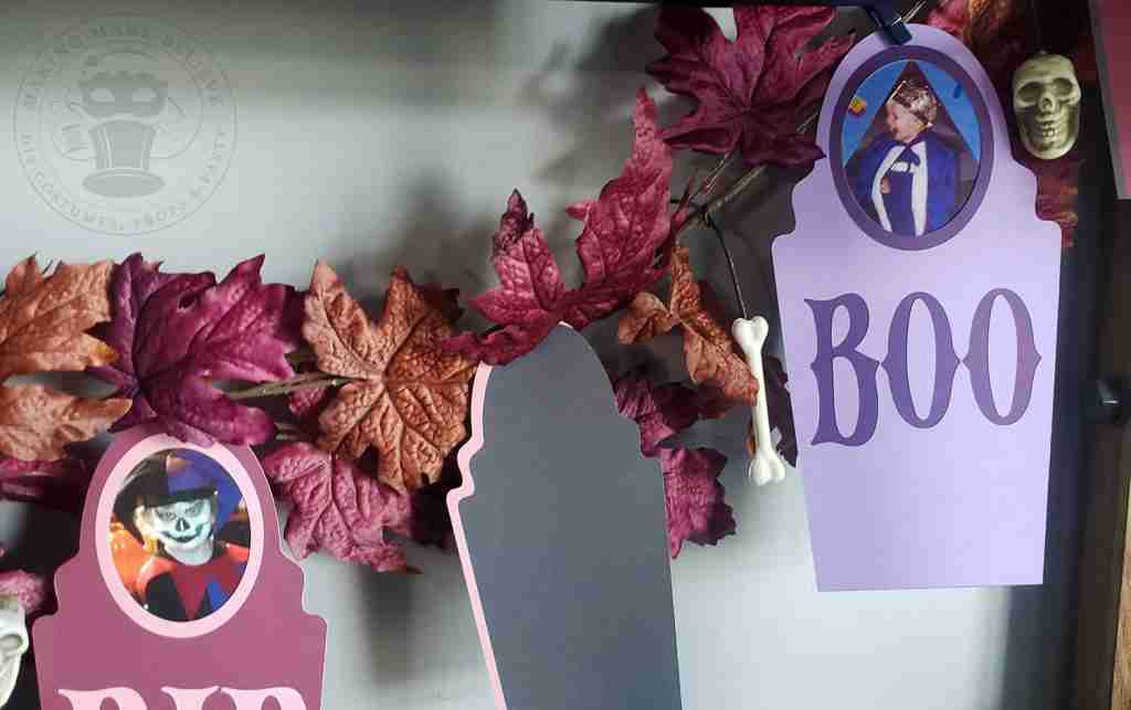 Halloween Photo Banner with Tombstone Accents Skull & Bones