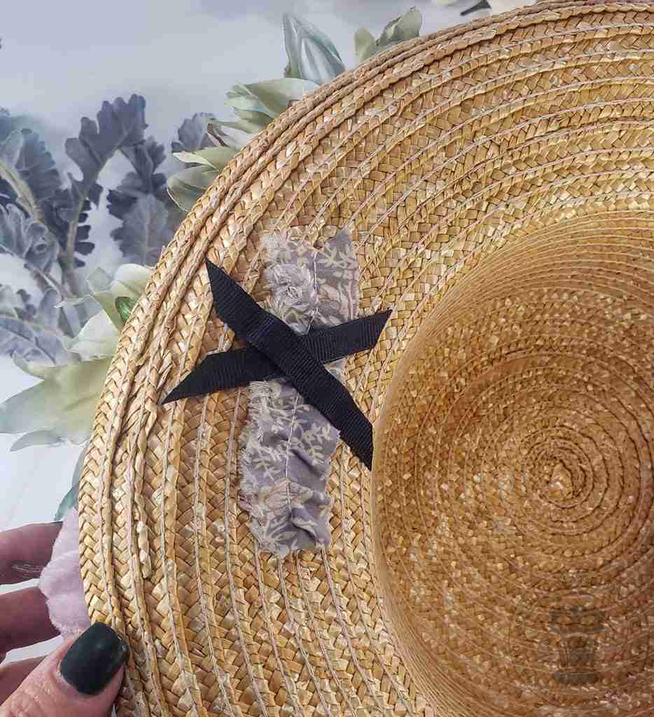 Patch On Straw Hat Underside to Hide Wires