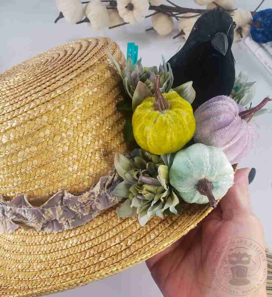 Straw Scarecrow Hat Costume Accessory Close Up