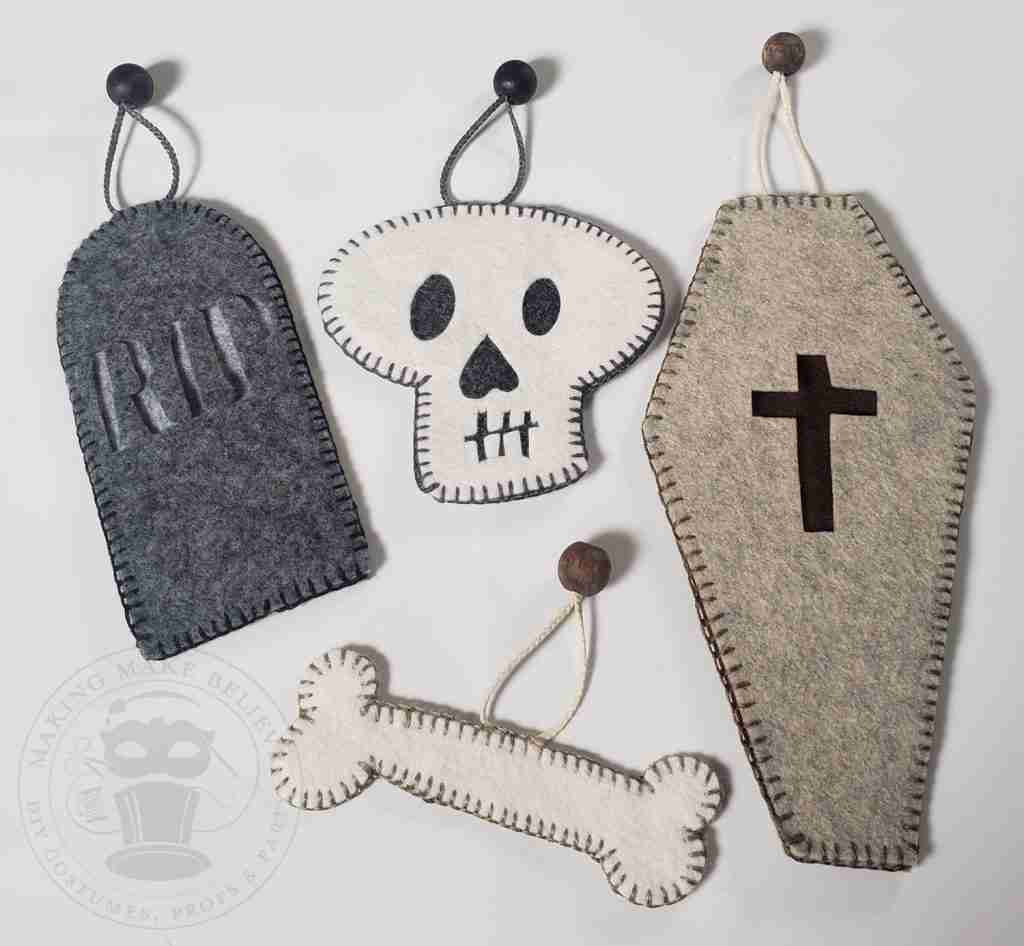 Halloween Felt Ornaments w Hangers