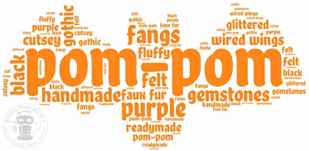 Pom-Pom Bat Silhouette Shape Cloud
