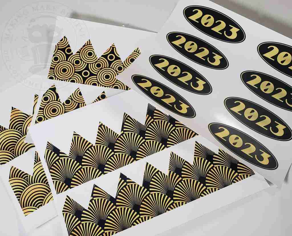 New Year's Eve Black and Gold Art Deco DIY Crown Printouts