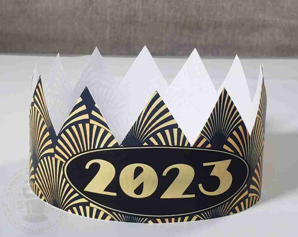 Fast New Year's Eve Crown Easy Black and Gold DIY Art Deco
