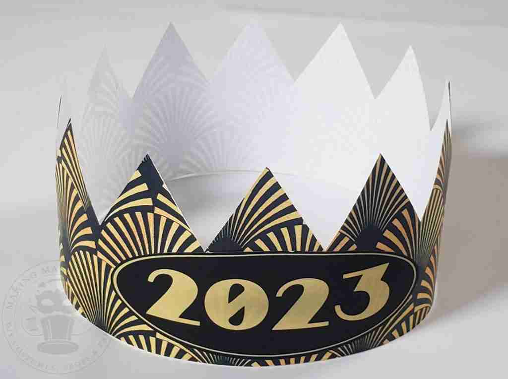 Fast New Year's Eve Crown Easy Black and Gold DIY Art Deco