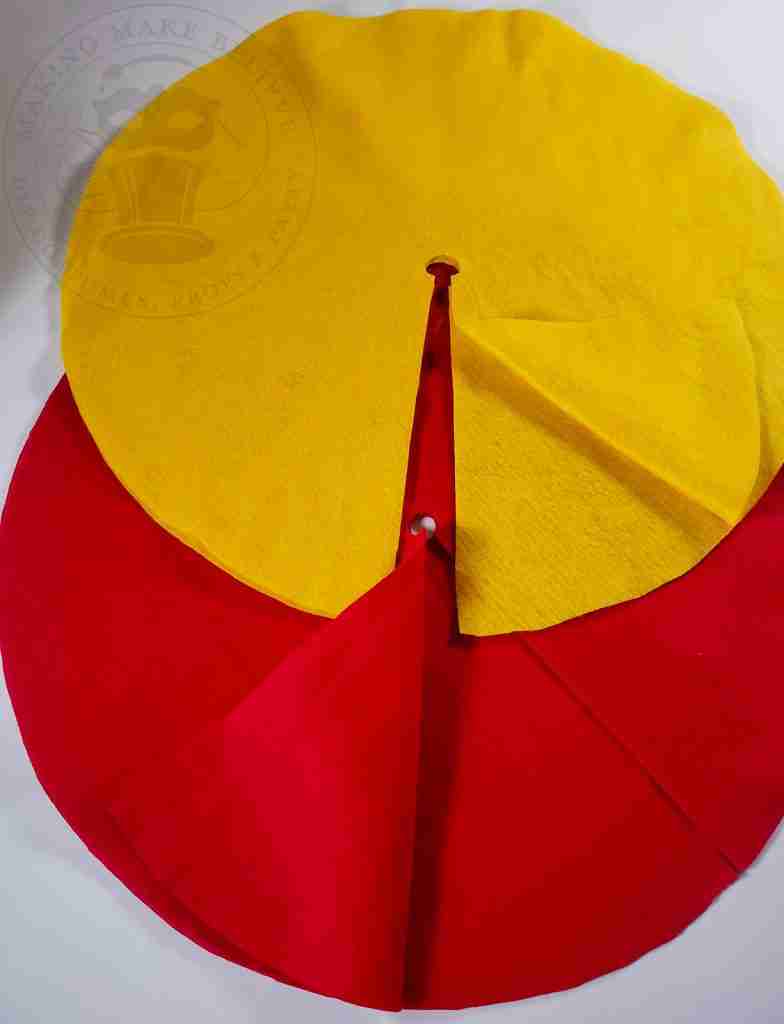 Four Fabric Circles Make Up One Clown Collar Neck Ruffle