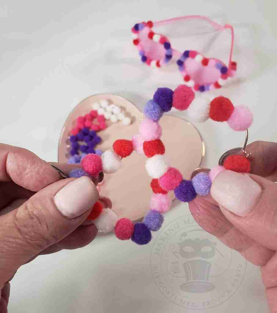 Pom Pom Valentine Heart Costume Earrings