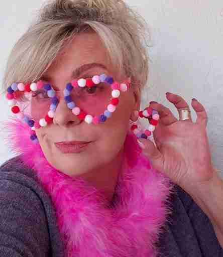 Pom Pom Valentine Heart Costume Earrings