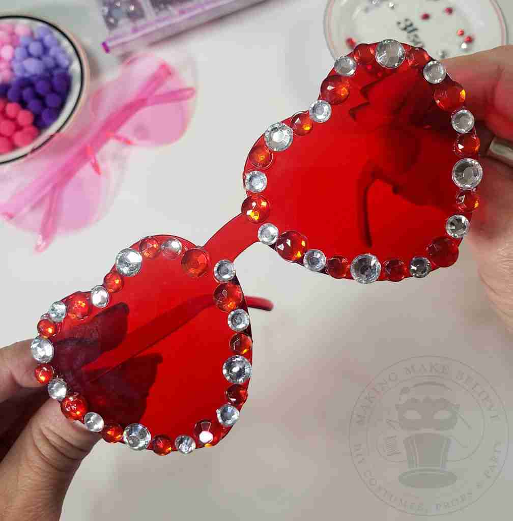 Valentine Glasses with Gems Around Frame
