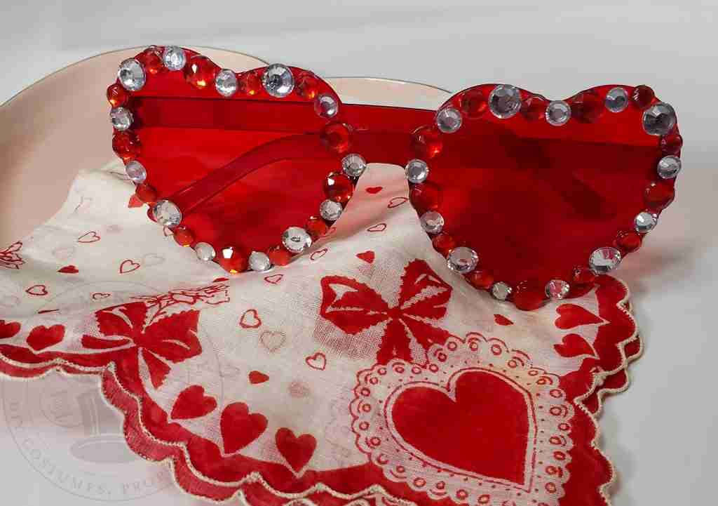 Red Valentine Costume Glasses