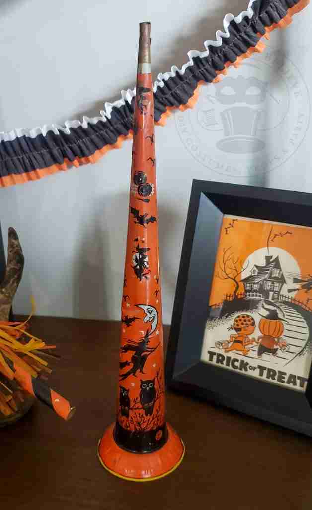 T Cohn Tin Vintage Halloween Noisemaker Horn