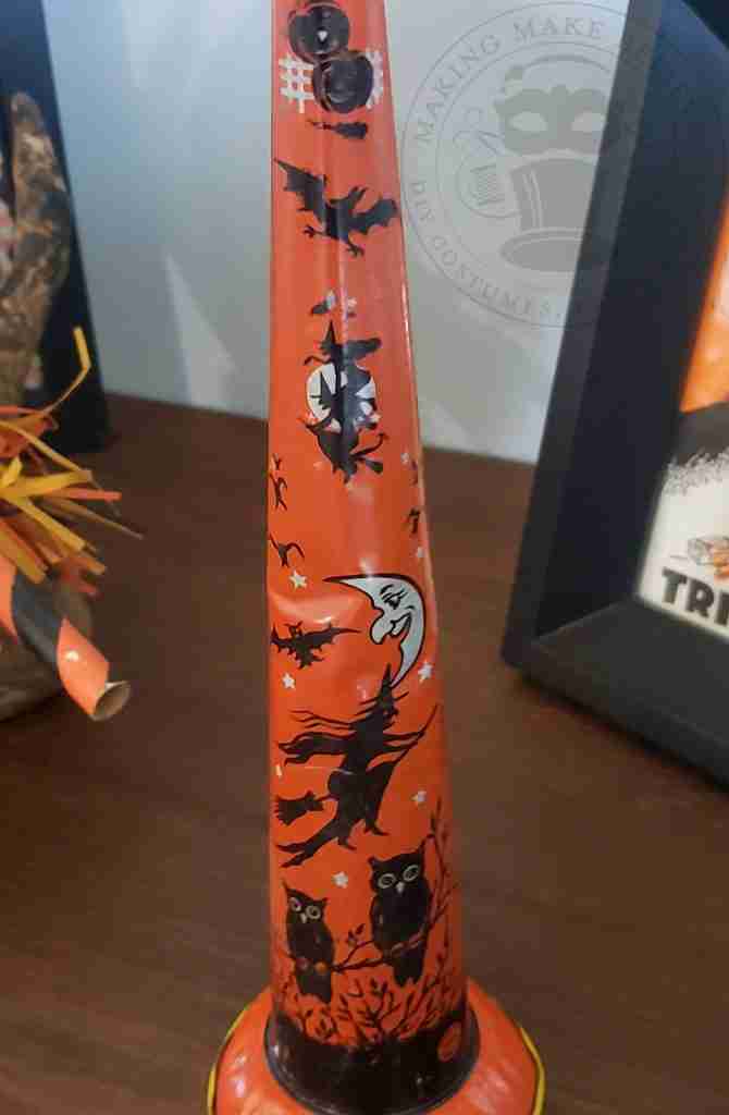 T Cohn Tin Vintage Halloween Noisemaker Horn