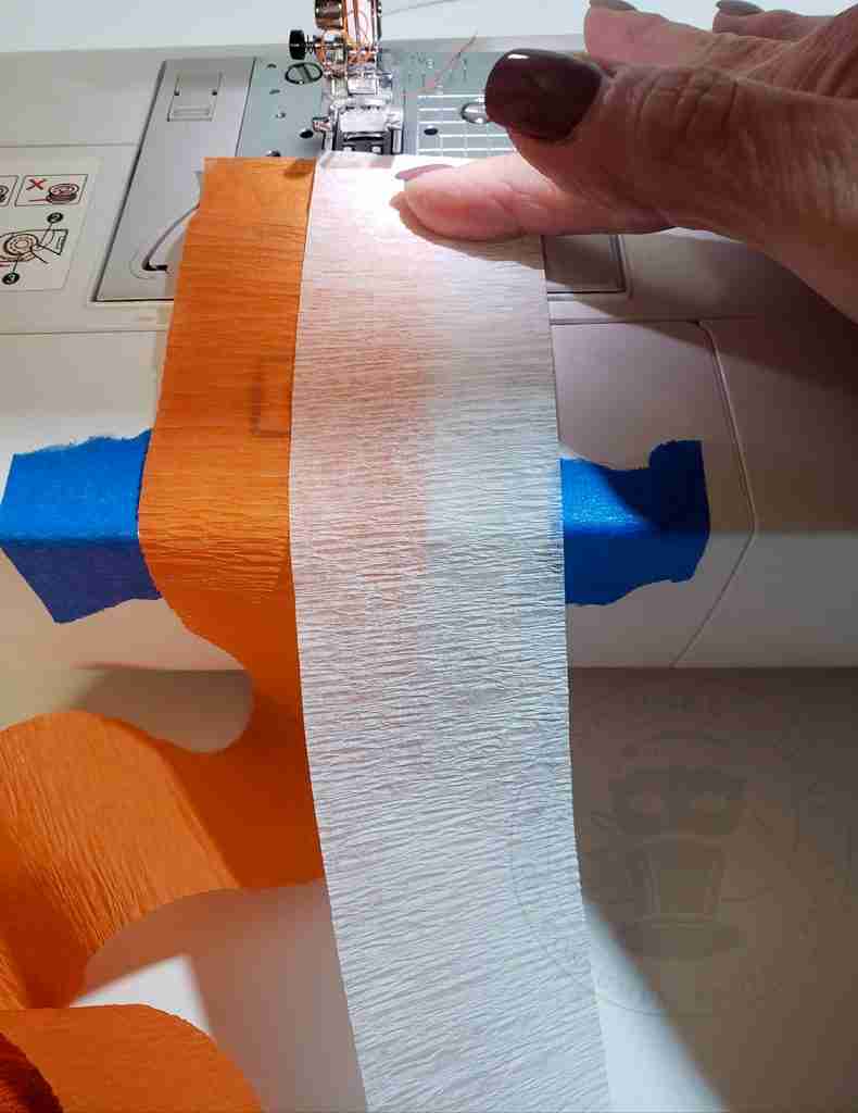 Crepe Paper Placement At Sewing Machine
